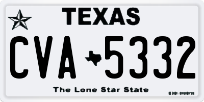 TX license plate CVA5332
