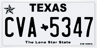 TX license plate CVA5347