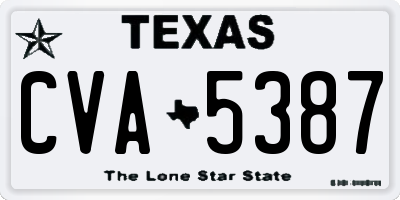 TX license plate CVA5387