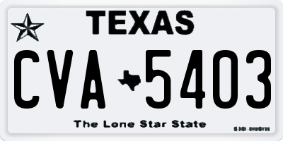 TX license plate CVA5403