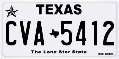 TX license plate CVA5412
