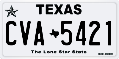TX license plate CVA5421