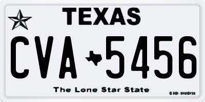 TX license plate CVA5456