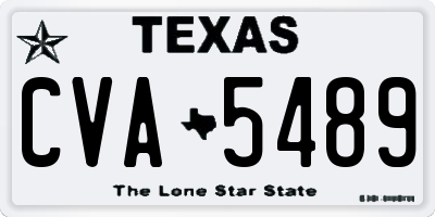 TX license plate CVA5489