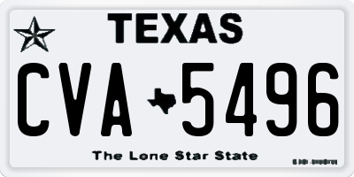 TX license plate CVA5496