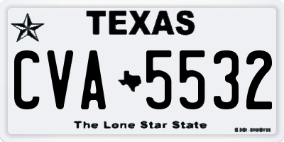 TX license plate CVA5532