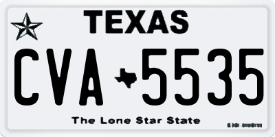 TX license plate CVA5535