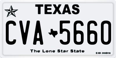 TX license plate CVA5660