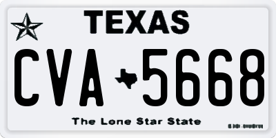TX license plate CVA5668