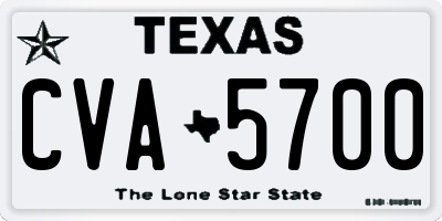TX license plate CVA5700