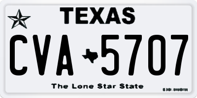TX license plate CVA5707