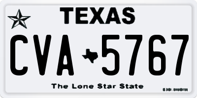 TX license plate CVA5767