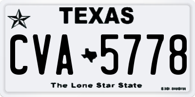 TX license plate CVA5778