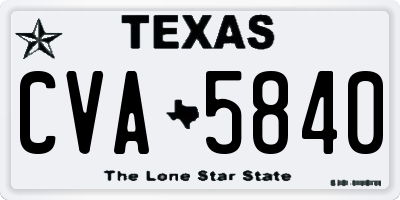 TX license plate CVA5840
