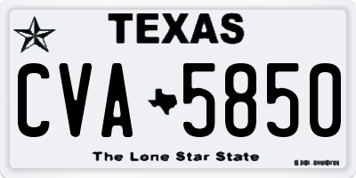 TX license plate CVA5850