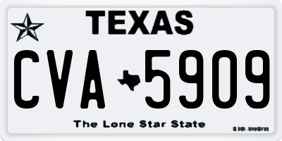 TX license plate CVA5909