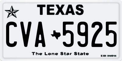 TX license plate CVA5925
