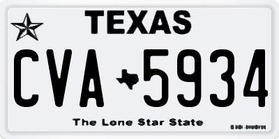 TX license plate CVA5934