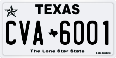 TX license plate CVA6001