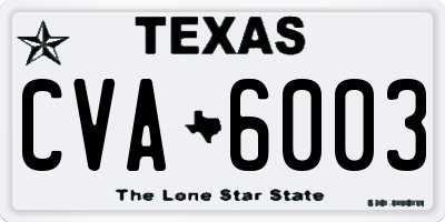 TX license plate CVA6003