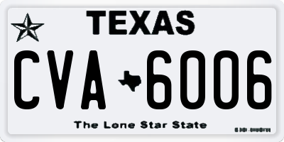 TX license plate CVA6006