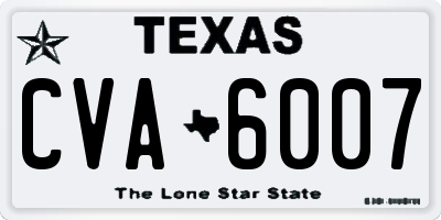 TX license plate CVA6007