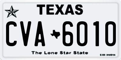 TX license plate CVA6010