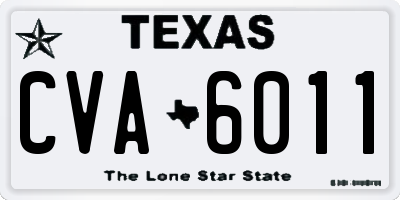 TX license plate CVA6011
