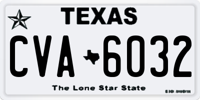 TX license plate CVA6032
