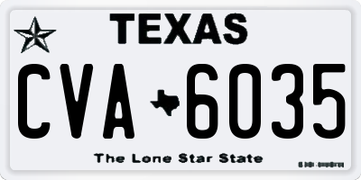 TX license plate CVA6035