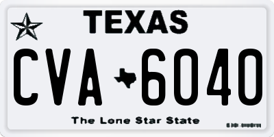 TX license plate CVA6040