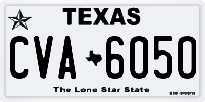 TX license plate CVA6050