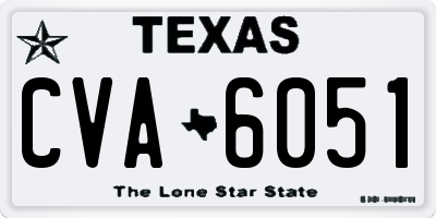 TX license plate CVA6051