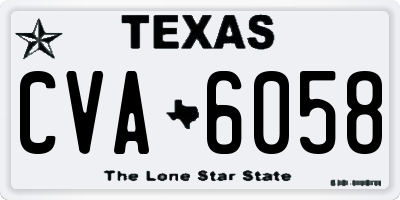 TX license plate CVA6058
