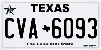 TX license plate CVA6093