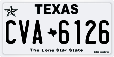TX license plate CVA6126