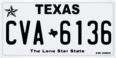 TX license plate CVA6136