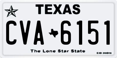 TX license plate CVA6151
