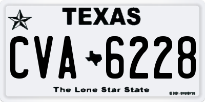 TX license plate CVA6228