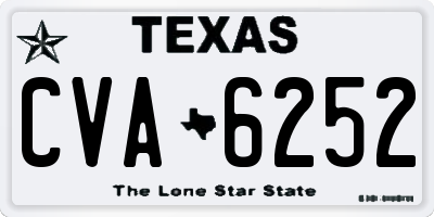 TX license plate CVA6252