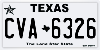 TX license plate CVA6326