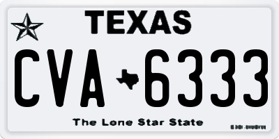 TX license plate CVA6333
