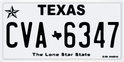 TX license plate CVA6347