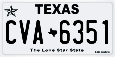 TX license plate CVA6351