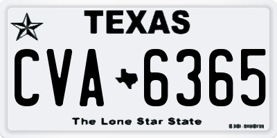 TX license plate CVA6365