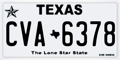 TX license plate CVA6378