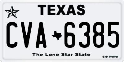 TX license plate CVA6385