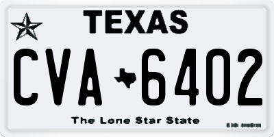 TX license plate CVA6402