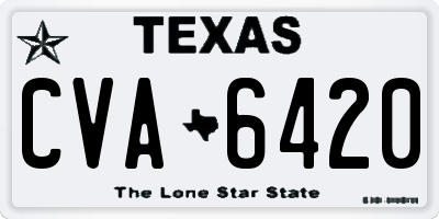 TX license plate CVA6420