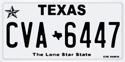 TX license plate CVA6447